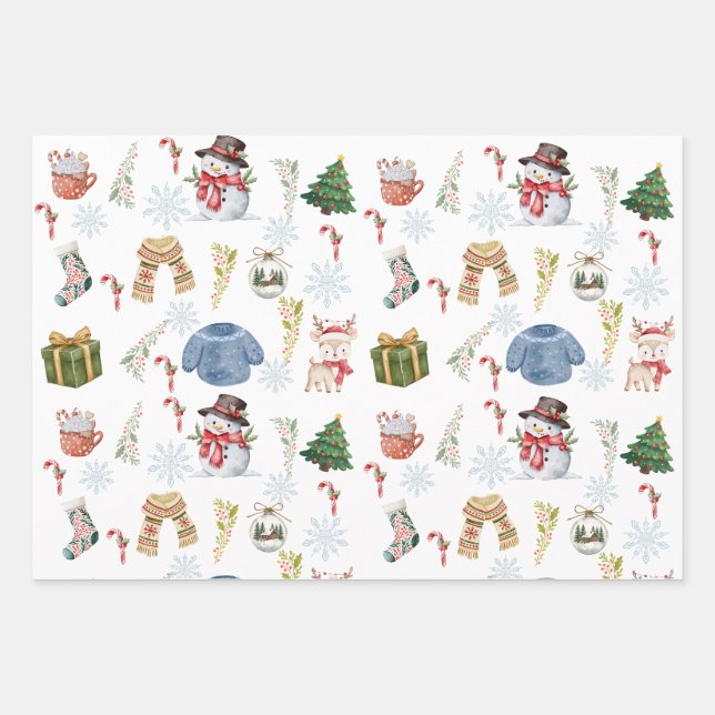Geschenkpapier-Set mit 3 flachen Bögen Geschenkpapier Set (Vorderseite)