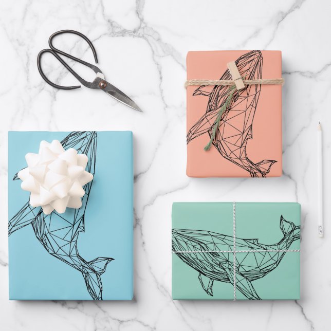 Geschenkpapier-Set mit 3 flachen Bögen Geschenkpapier Set (Vorderseite)
