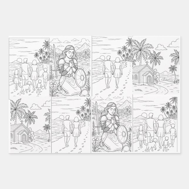 Geschenkpapier-Set mit 3 flachen Bögen Geschenkpapier Set (Vorderseite)