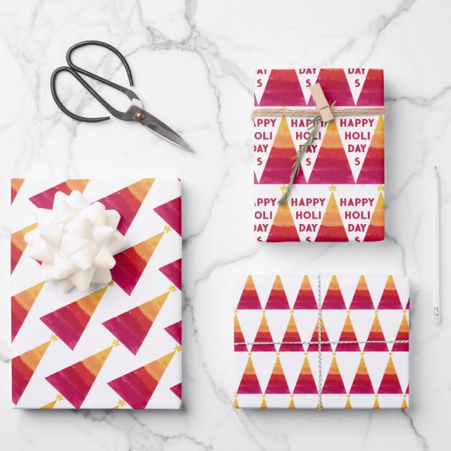Geschenkpapier-Set mit 3 flachen Bögen Geschenkpapier Set (Vorderseite)