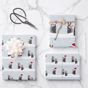 Geschenkpapier-Set mit Feiertagspinguinen Geschenkpapier Set