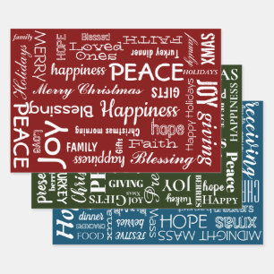 Geschenkpapier-Set - Weihnachten Rot Grün Blau Geschenkpapier Set