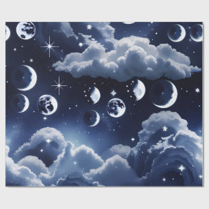 Geschenkpapier - Silbernes Mond Design