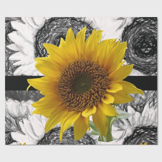 Geschenkpapier Sonnenblume (Flach)