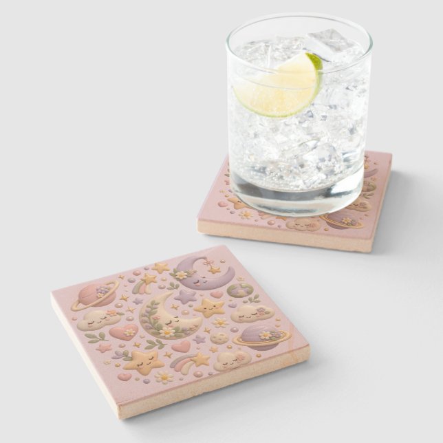 Geschenkpapier Steinuntersetzer (Seitenansicht)