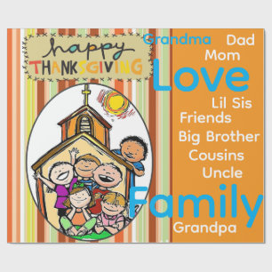 Geschenkpapier Thanksgiving Familienliebe