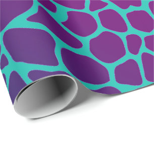 Geschenkpapier - Tierprint Giraffe Rosa/Blau