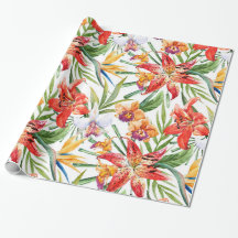 Geschenkpapier, Tropen (weiß)