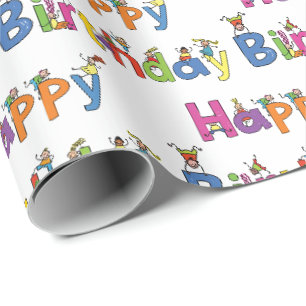 Geschenkpapier - Verrückte Kinder zum Geburtstag