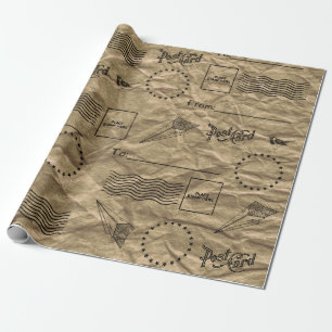 Geschenkpapier Vintage Braunes Kraftpapier Design