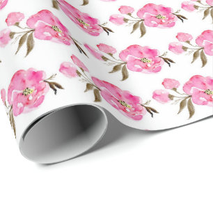 Geschenkpapier - Wasserfarben Floral Rose