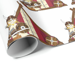Geschenkpapier - Wikinger Krieger