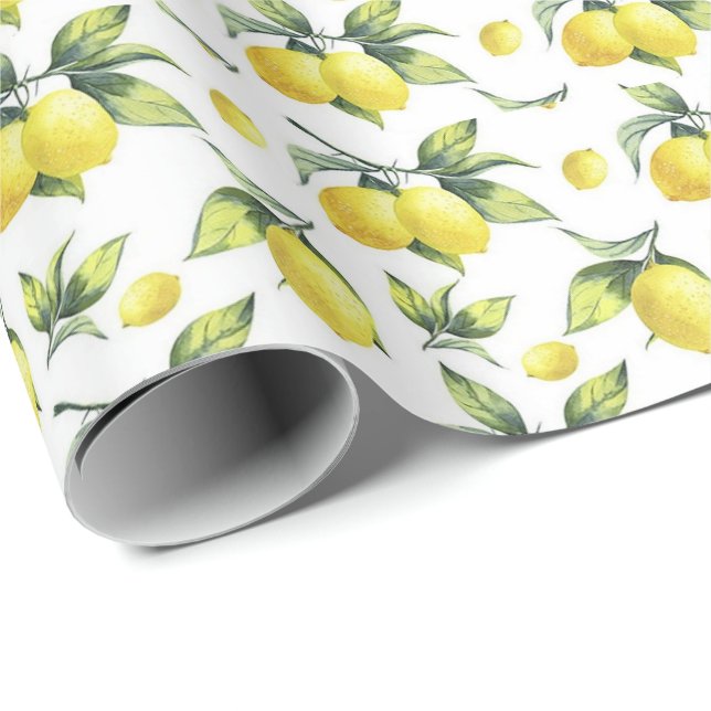 Geschenkpapier - Zitronen (Rolleneckpunkt)