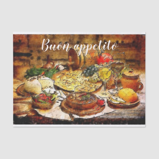 Geschenkpapier zum italienischen Abendessen Seidenpapier (Vorderseite)