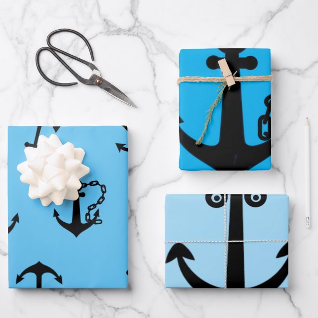 Geschenkpapierbögen Anker Geschenkpapier Set (Vorderseite)