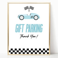 Geschenkparkplatz Blue Race Party Tafelschild