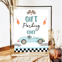 Geschenkparkplatz nur blaues Rennwagen zwei Schnel