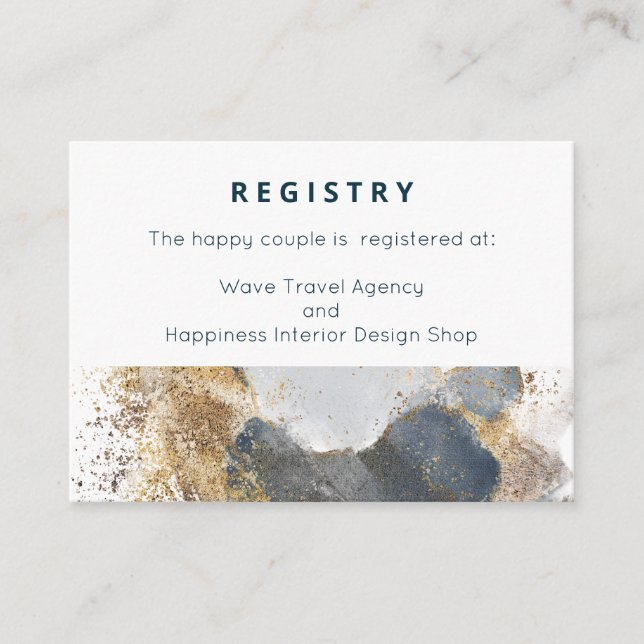 Geschenkregister oder Hochzeitswünsche Begleitkarte (Vorderseite)