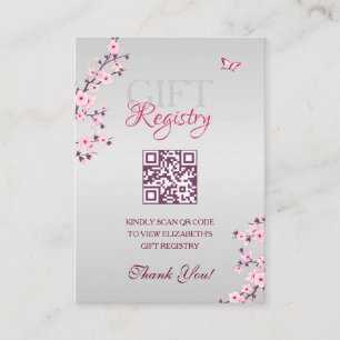 Geschenkregister QR Code Cherry Blossom Kinderdusc Begleitkarte