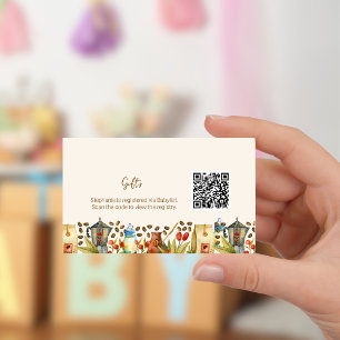 Geschenkregistrierungs-QR-Code Kaffee Ein Baby bra Begleitkarte