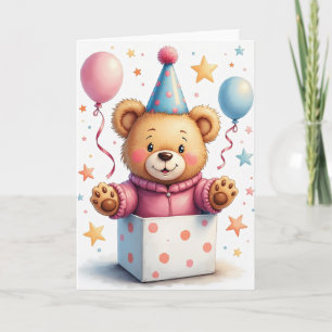 Geschenkschachtel-Bär-Geburtstagskarte Karte