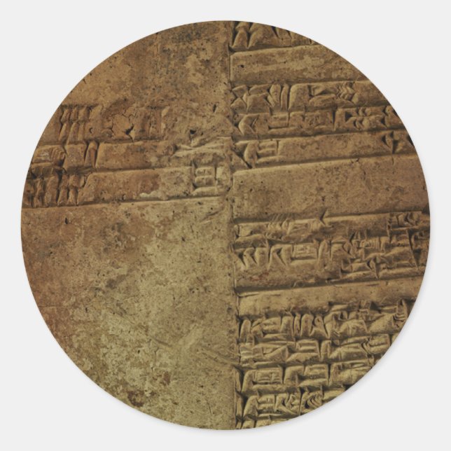 Geschenkserie "Sumerian Cuneiform Writing" Runder Aufkleber (Vorderseite)