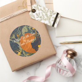 Geschenksiegel für Kürbis und Reben Runder Aufkleber