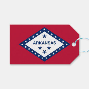 Geschenktafel mit der Fahne des Arkansas-Staat, US Geschenkanhänger
