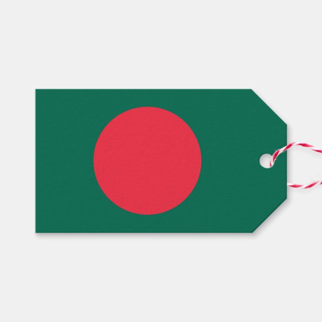 Geschenktafel mit der Flagge Bangladeschs Geschenkanhänger (Vorderseite (Horizontal))