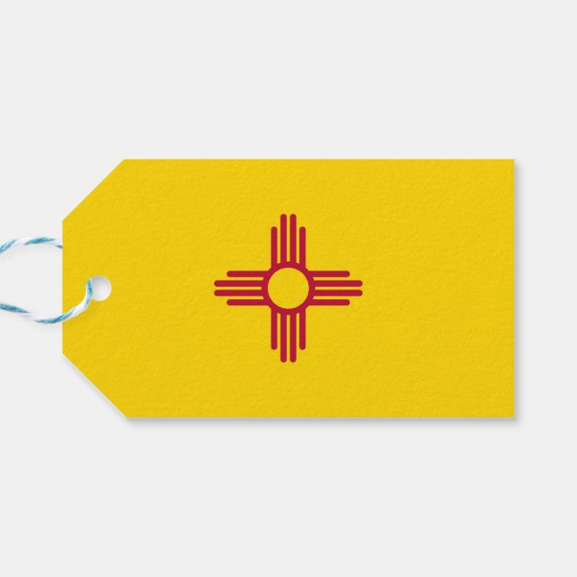 Geschenktafel mit Flag New Mexico Staat, USA Geschenkanhänger (Rückseite Horizontal)