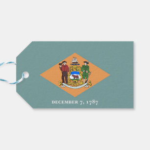 Geschenktafel mit Flagge des Staat Delaware, USA Geschenkanhänger