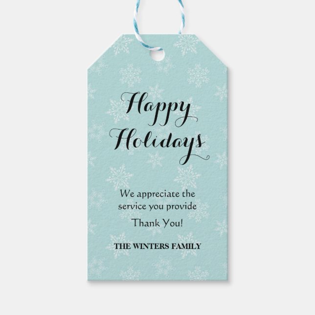 Geschenktag für den Urlaub für Diensteanbieter Geschenkanhänger (Vorderseite)