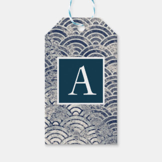 Geschenktag JAPANESE WAVE PATTER CUSTOM INITIAL Geschenkanhänger