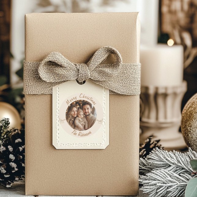 Geschenktag, Weihnachtsgeschenk-Tag, Weihnachtsges Runder Aufkleber (Elegant Angel Round Sticker )