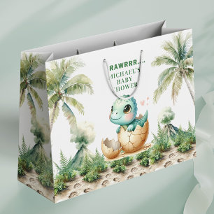 Geschenktasche Baby Dino Junge Dusche Schlüpft bal Große Geschenktüte