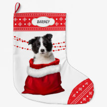 Geschenktasche Border Collie Welpe Snowflake Borde