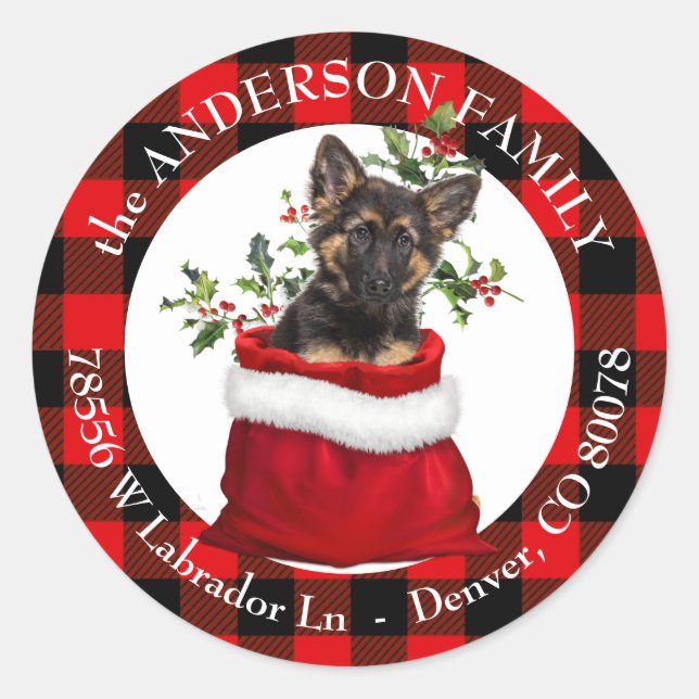 Geschenktasche Deutscher Schuhherd Welpenrahmen Ka Runder Aufkleber (Vorderseite)