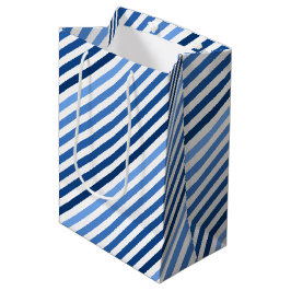 Geschenktasche - Diagonal Blue Lines Mittlere Geschenktüte
