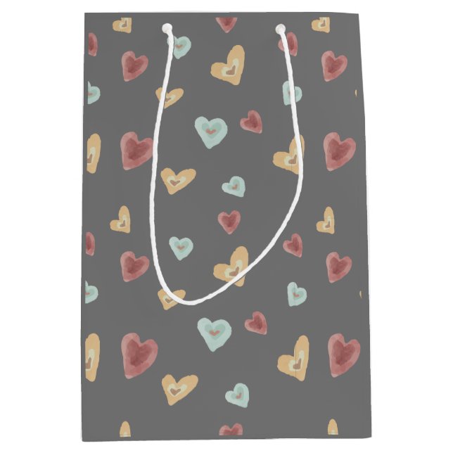 Geschenktasche - dunkelgrau mittlere geschenktüte (Vorderseite)