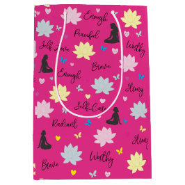 Geschenktasche | Empowerment-Lotus-Blumendesign Mittlere Geschenktüte