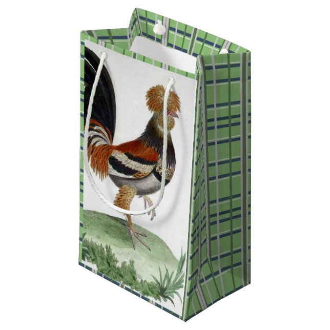 Geschenktasche Französisch Bird Green Kleine Geschenktüte (Vorderseite Schrägansicht)