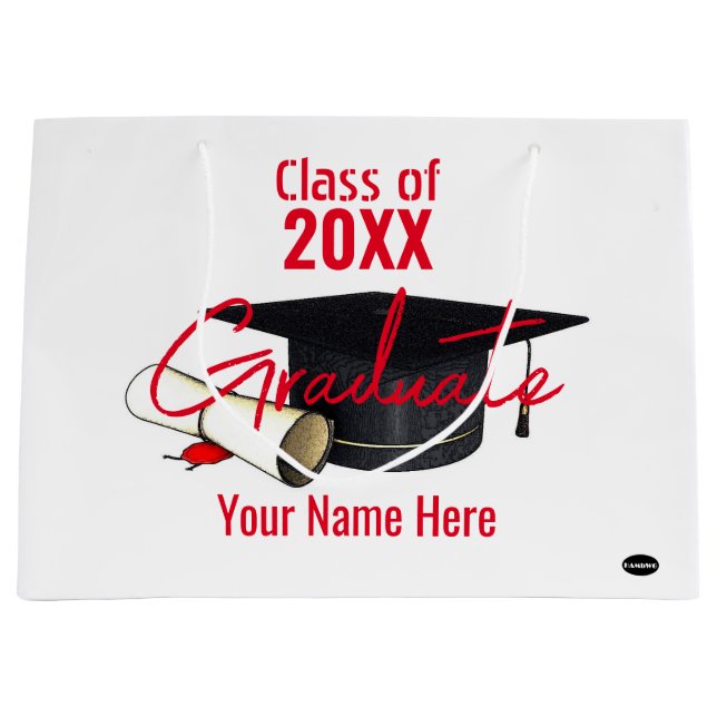 Geschenktasche für den Abschluss - Kapsel und Dipl Große Geschenktüte (Vorderseite)