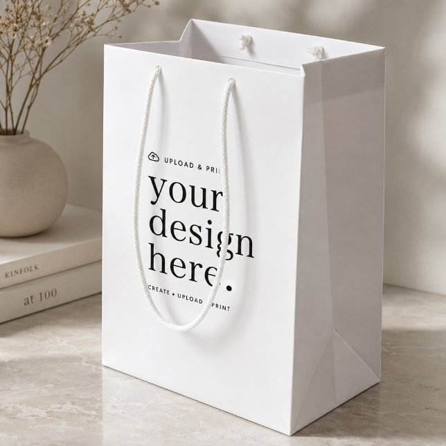 Geschenktasche für Ihr Design Upload Mittlere Geschenktüte (Versatile gift bags for business, weddings, special occasion events, gifting & more!)