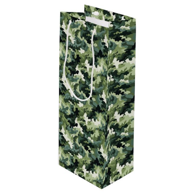 Geschenktasche für militärische Camouflage Geschenktüte Für Weinflaschen (Vorderseite Schrägansicht)