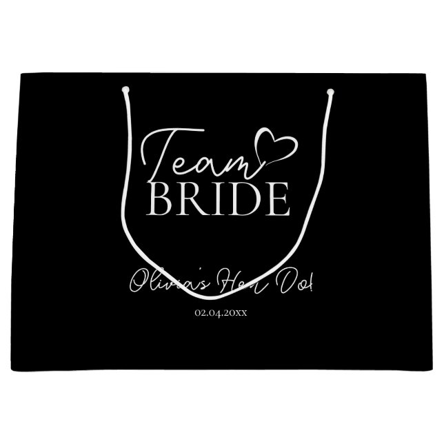 Geschenktasche für Team Bridge - Fun Junggeselinne Große Geschenktüte (Vorderseite)