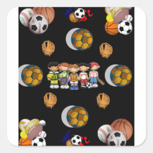 Geschenktasche Fußball Sport Quadratischer Aufkleber