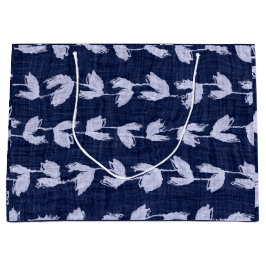 Geschenktasche JAPANESE BLUE LEAF PATTER Große Geschenktüte
