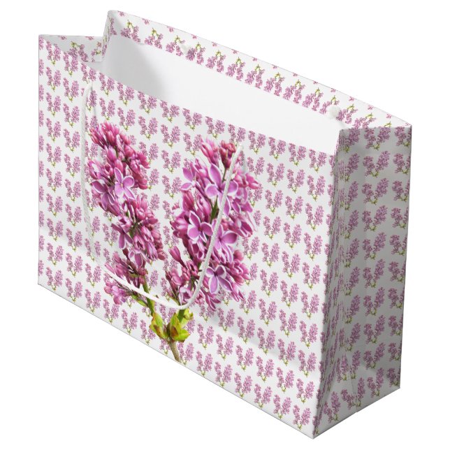 Geschenktasche (LG) - Lilac-Blüten Große Geschenktüte (Vorderseite Schrägansicht)