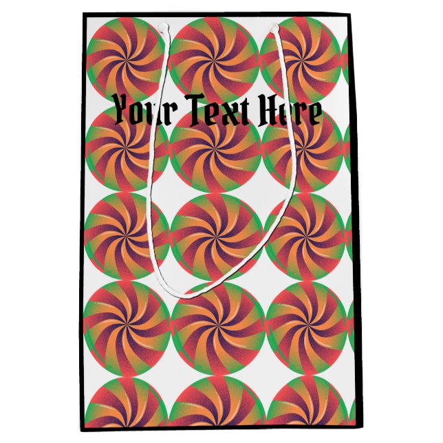 Geschenktasche Medium mit schwarzer Farbe Ihre Tex Mittlere Geschenktüte (Vorderseite)