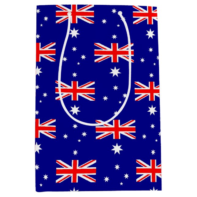 Geschenktasche mit australischer Flagge Mittlere Geschenktüte (Vorderseite)